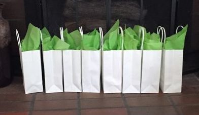 Gifts bags assembled with currant scones