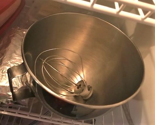 Chilling the mixing bowl and whisk in freezer prior to making the Devonshire Cream