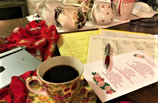 Valentine's Tea Party planning with tools