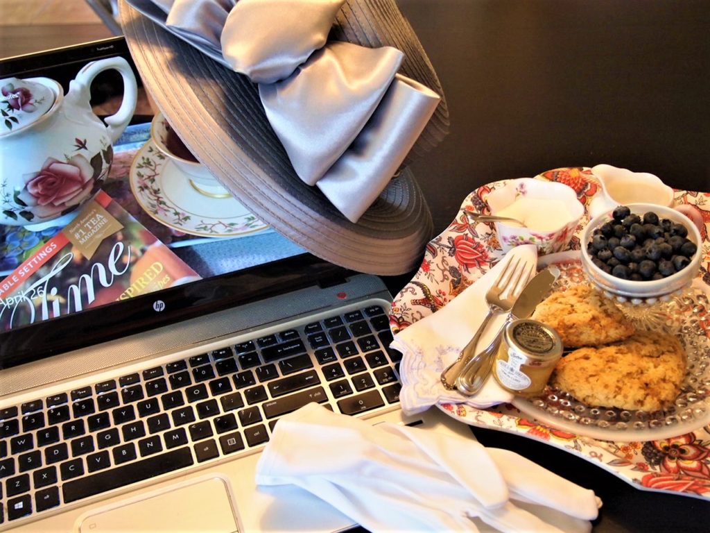 Have a Virtual Mother's Day Tea - breakfast Skype setup