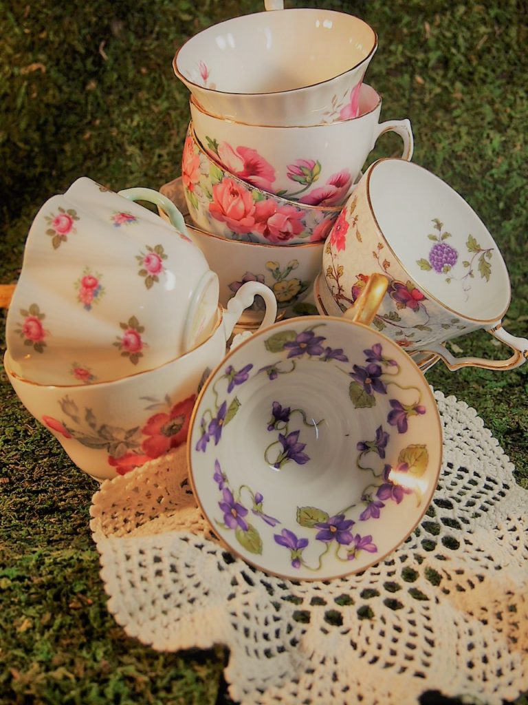 Collection of spring tea cups