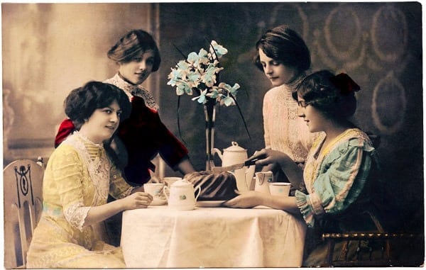 Have A Virtual Mother's Day Tea - Vintage picture of a ladies' tea party
