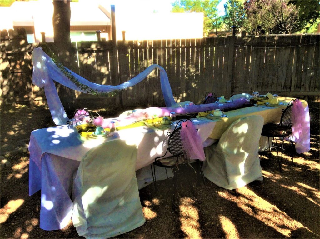 A Midsummer's Night Tea - backyard table setting