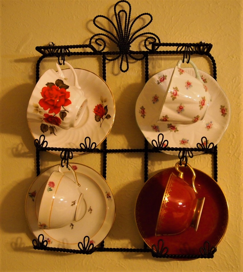 How to Care for your vintage china - Hanging Cup Display