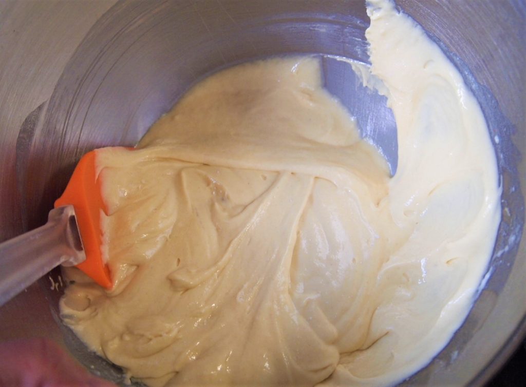Prepared cake batter for the Cake Mix Coffee Cake