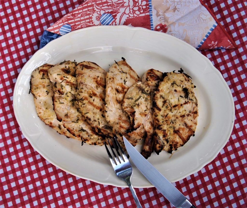 Kristen's Grilled Chicken Marinade - plate of freshly grilled chicken