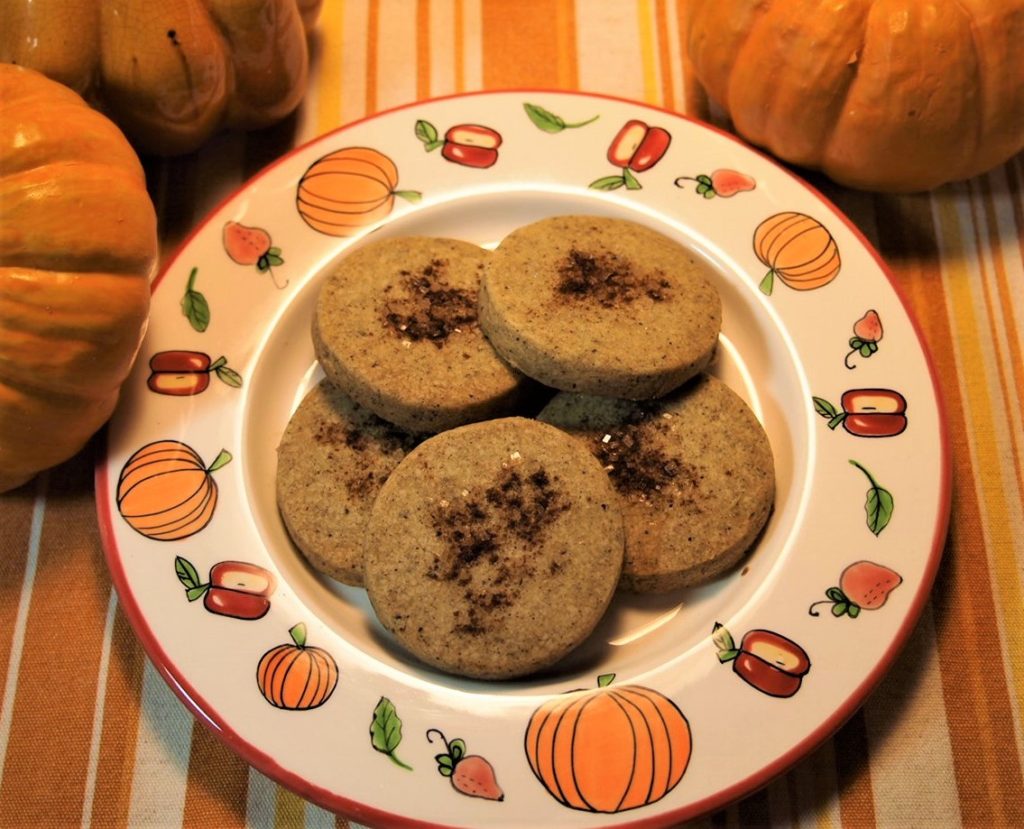 Pumpkin Spice Tea Shortbread - Baking With Tea.  Plated and ready to eat.
