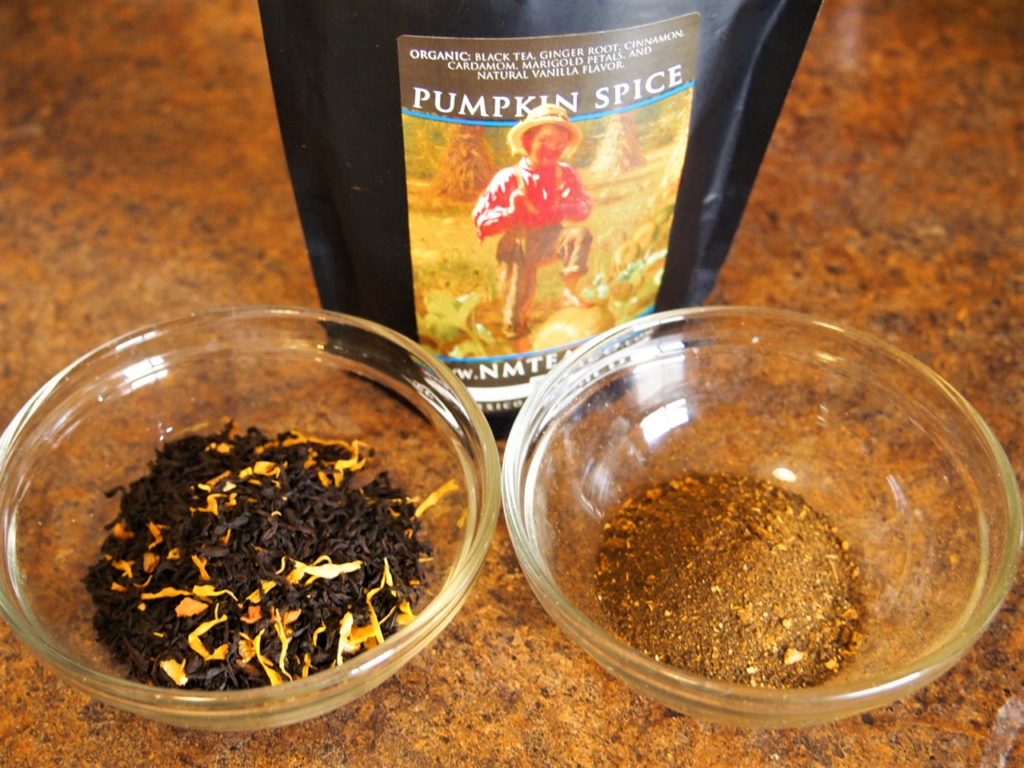 Pumpkin Spice Tea loose leaf and ground.  From New Mexico Tea Company.