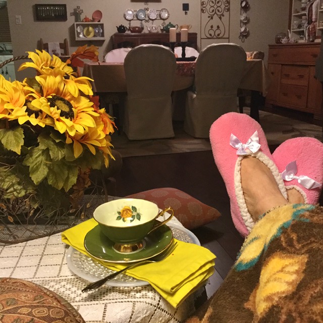 How To meal Plan for the holidays - Feet up and resting after the big meal.