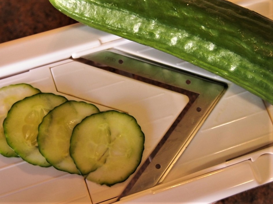 Making Cucumber Finger Sandwiches - Slicing Cucumbers