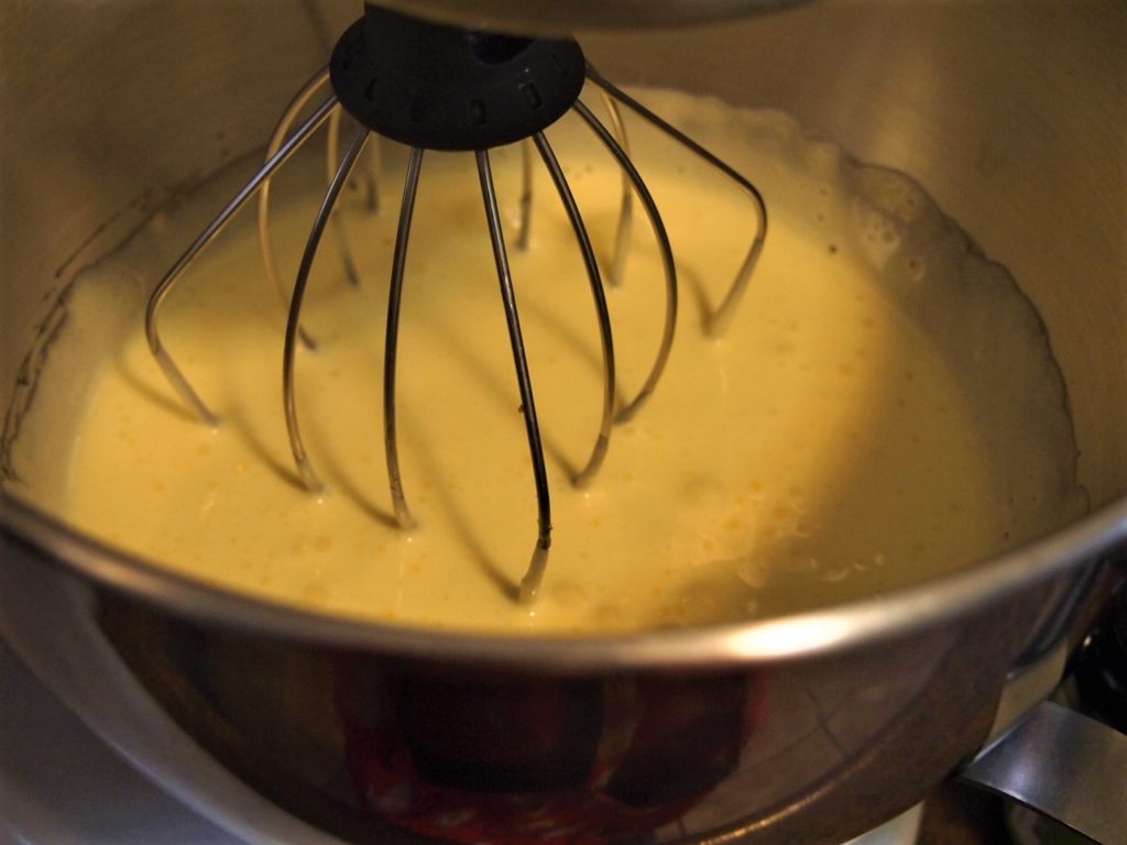 How to make chocolate madeleines - egg and sugar mixture