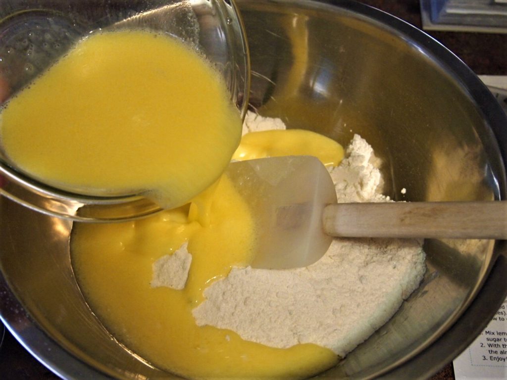 Citrus Almond Quick Bread - Incorporating wet into dry ingredients