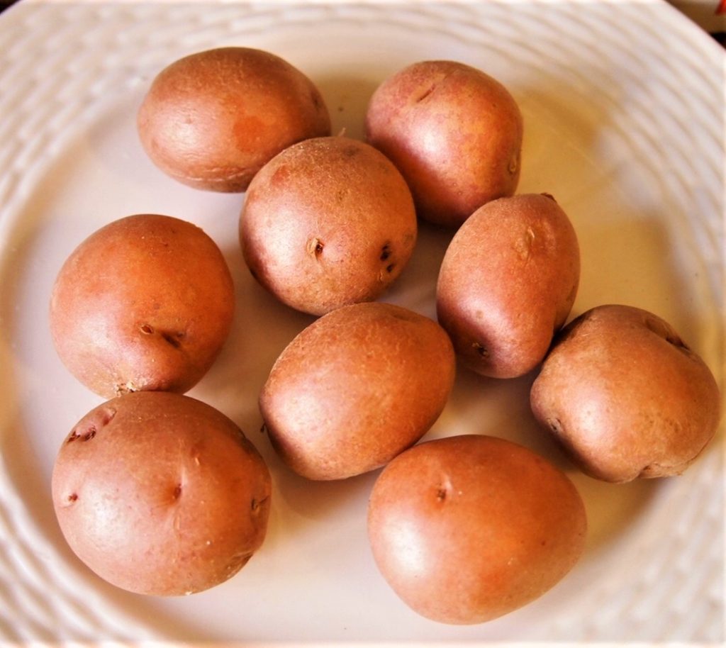 Selected small red potatoes