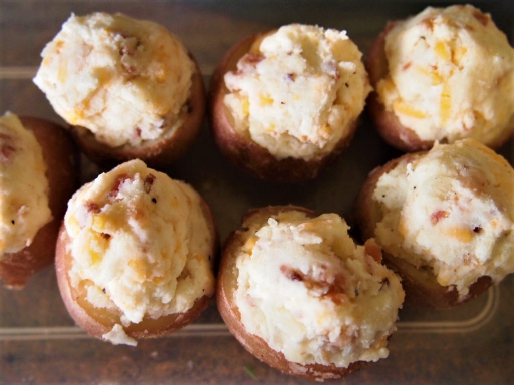 Twice Baked Potato Bites - filled and ready for baking
